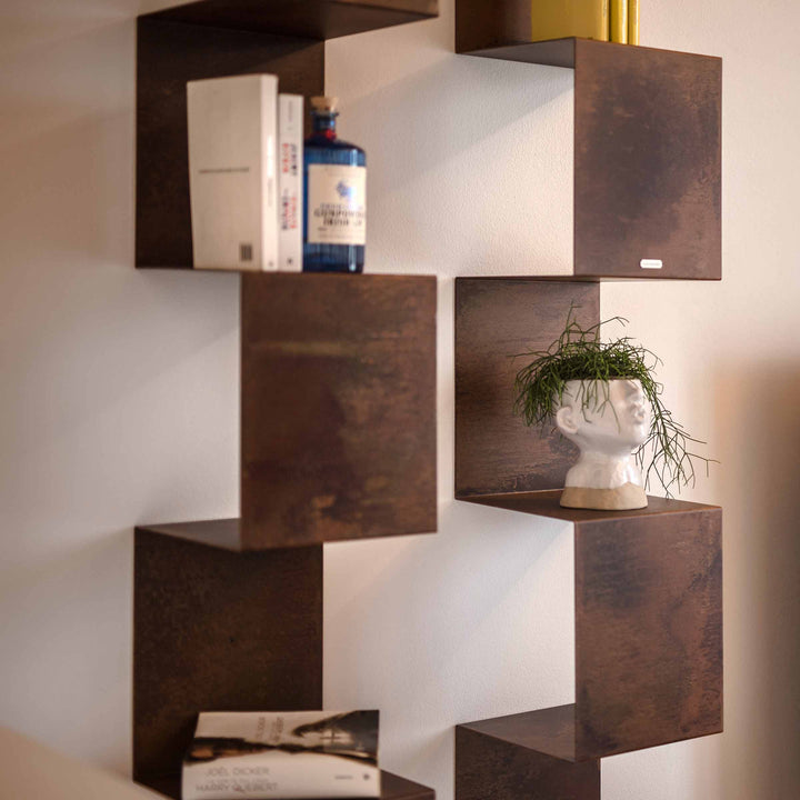 Corten Steel Bookcase SEGMENTO CORTEN 180 by C. Cangia and G. Mazzardi 07