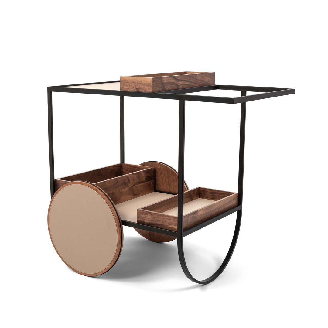 Serving Trolley with Wheels MAGENTA by Pinetti 01