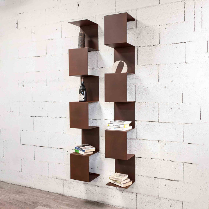 Corten Steel Bookcase SEGMENTO CORTEN 180 by C. Cangia and G. Mazzardi 04