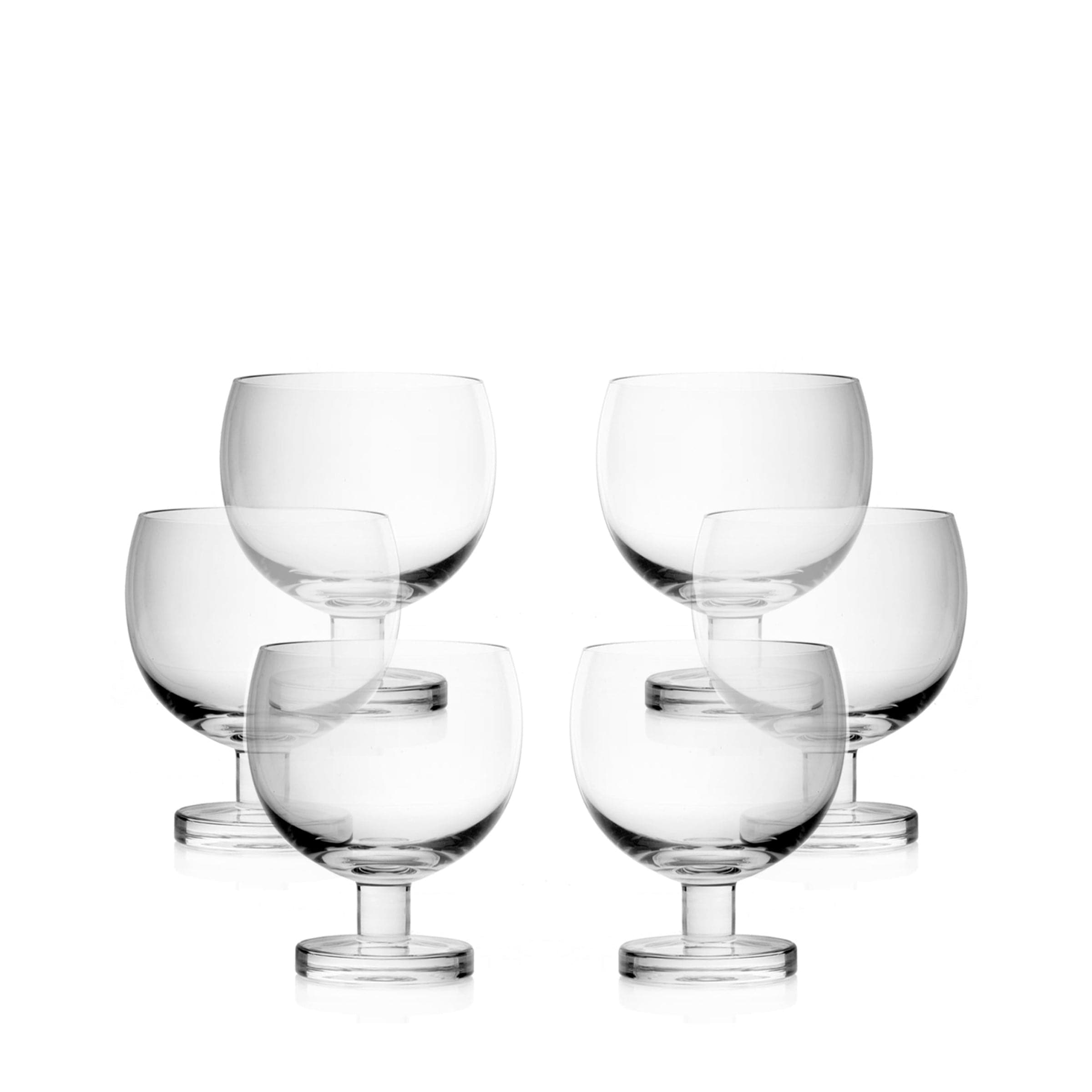 Blown Glass Water Glasses TULIP Set of Six by Aldo Cibic for Paola C