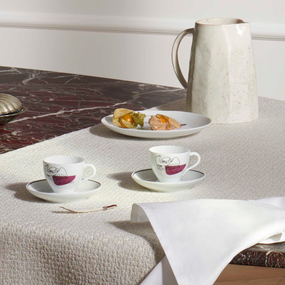 Porcelain Coffee Set SERVICE PRUNIER Set of Two, designed by Richard Ginori for Cassina 02