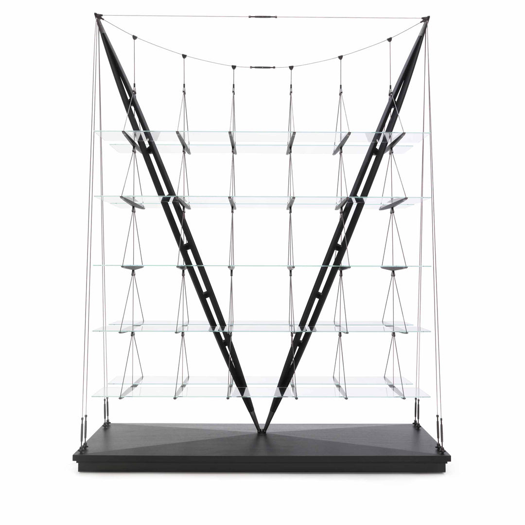 Glass and Wood Bookshelf VELIERO, designed by Franco Albini for Cassina - Limited Edition 01
