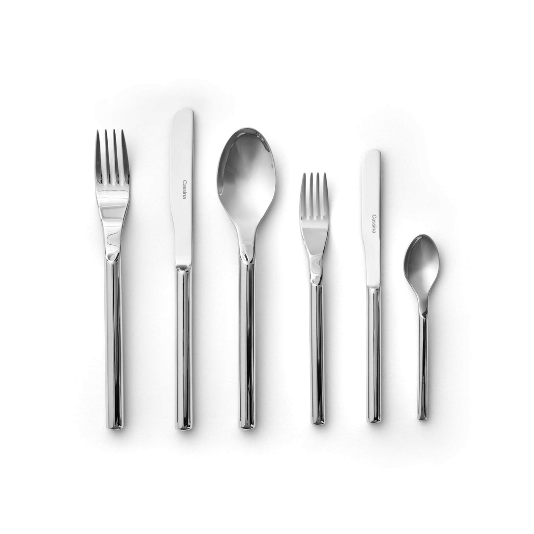 Stainless Steel Cutlery LE DUE FACCE DELLA LUNA Set of 24, designed by Afra & Tobia Scarpa for Cassina 01