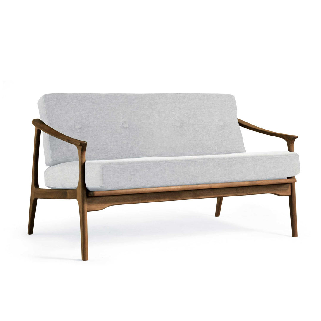 Natural Walnut Wood Two-Seater Sofa QUIETE 01