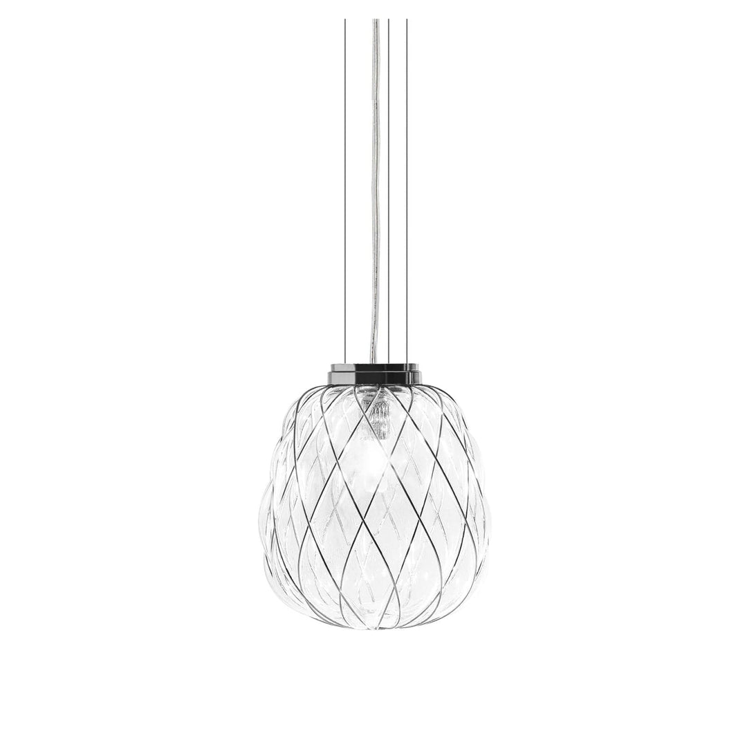Suspension Lamp PINECONE Medium Chrome by Paola Navone for FontanaArte 01