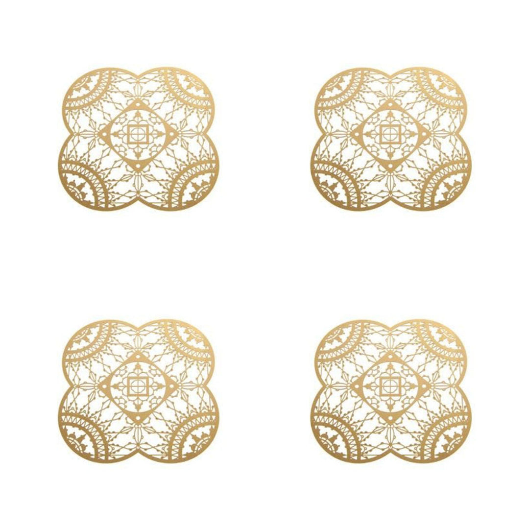 Brass Coasters ITALIC LACE Set of Four by Maurizio Galante & Tal Lancman for Driade 01