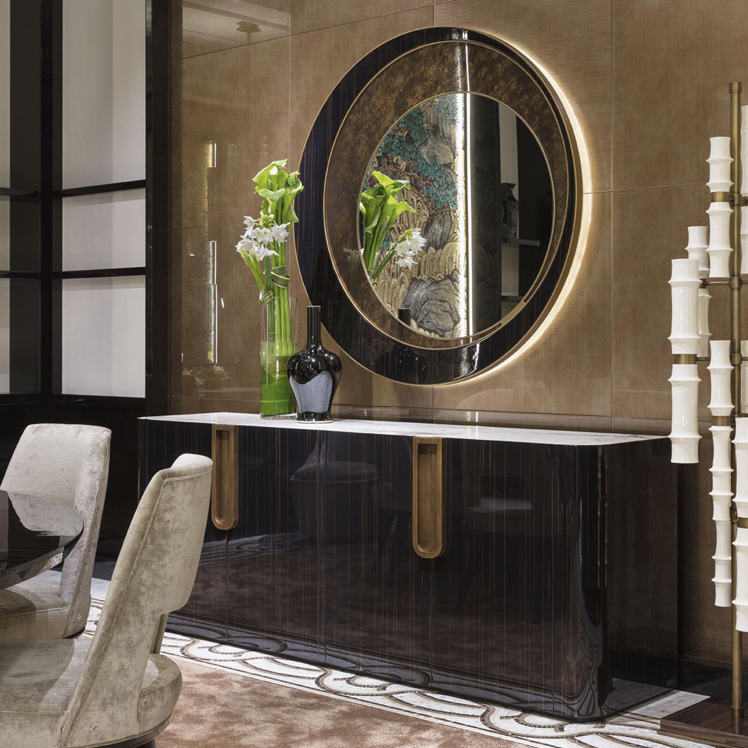 Round Wall Makeup Mirror Led Bedroom Korean Vanity Mirror Luxury