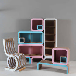 Modular Cardboard Bookcases and Shelving MORETTO by Giorgio Caporaso