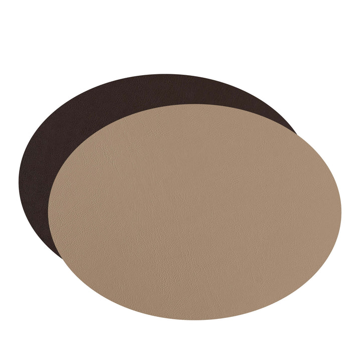 Individual ovalado de cuero y anillos para servilletas BOTTEGA por Ekaterina Borovkova para ADJ STYLE