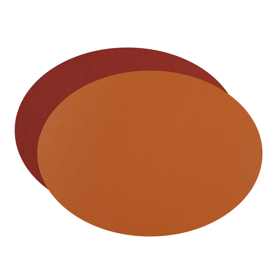 Individual ovalado de cuero y anillos para servilletas BOTTEGA por Ekaterina Borovkova para ADJ STYLE