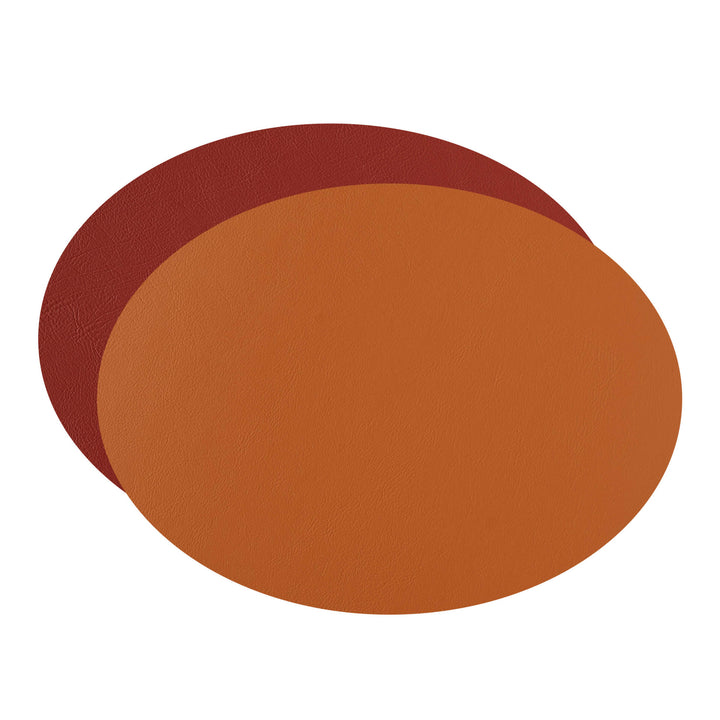 Individual ovalado de cuero y anillos para servilletas BOTTEGA por Ekaterina Borovkova para ADJ STYLE