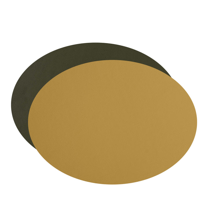 Individual ovalado de cuero y anillos para servilletas BOTTEGA por Ekaterina Borovkova para ADJ STYLE