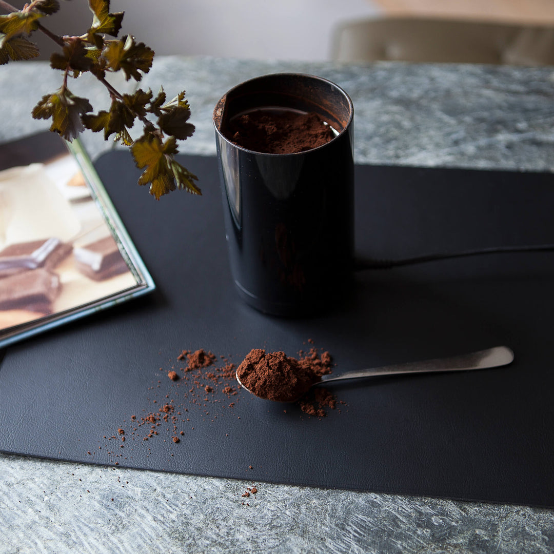 Leather Rectangular PLACEMAT & Napkin Rings BOTTEGA by Ekaterina Borovkova for ADJ STYLE