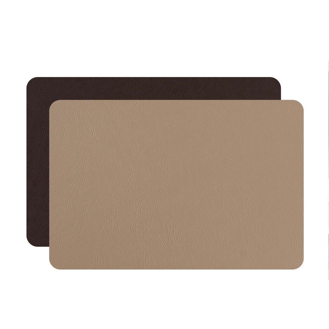 Leather Rectangular PLACEMAT & Napkin Rings BOTTEGA by Ekaterina Borovkova for ADJ STYLE