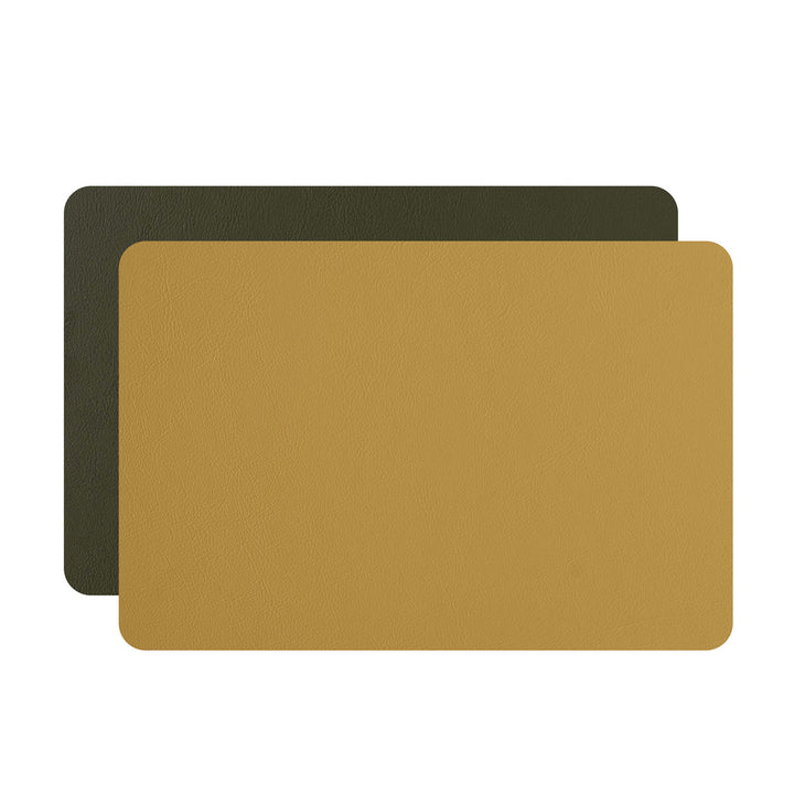 Leather Rectangular PLACEMAT & Napkin Rings BOTTEGA by Ekaterina Borovkova for ADJ STYLE