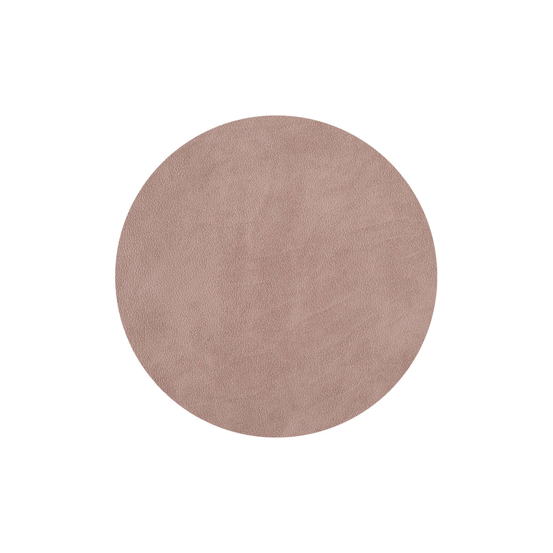 Individual redondo de cuero y anillos para servilletas BOTTEGA por Ekaterina Borovkova para ADJ STYLE