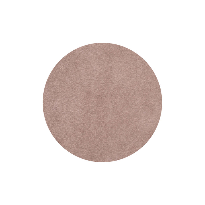 Individual redondo de cuero y anillos para servilletas BOTTEGA por Ekaterina Borovkova para ADJ STYLE