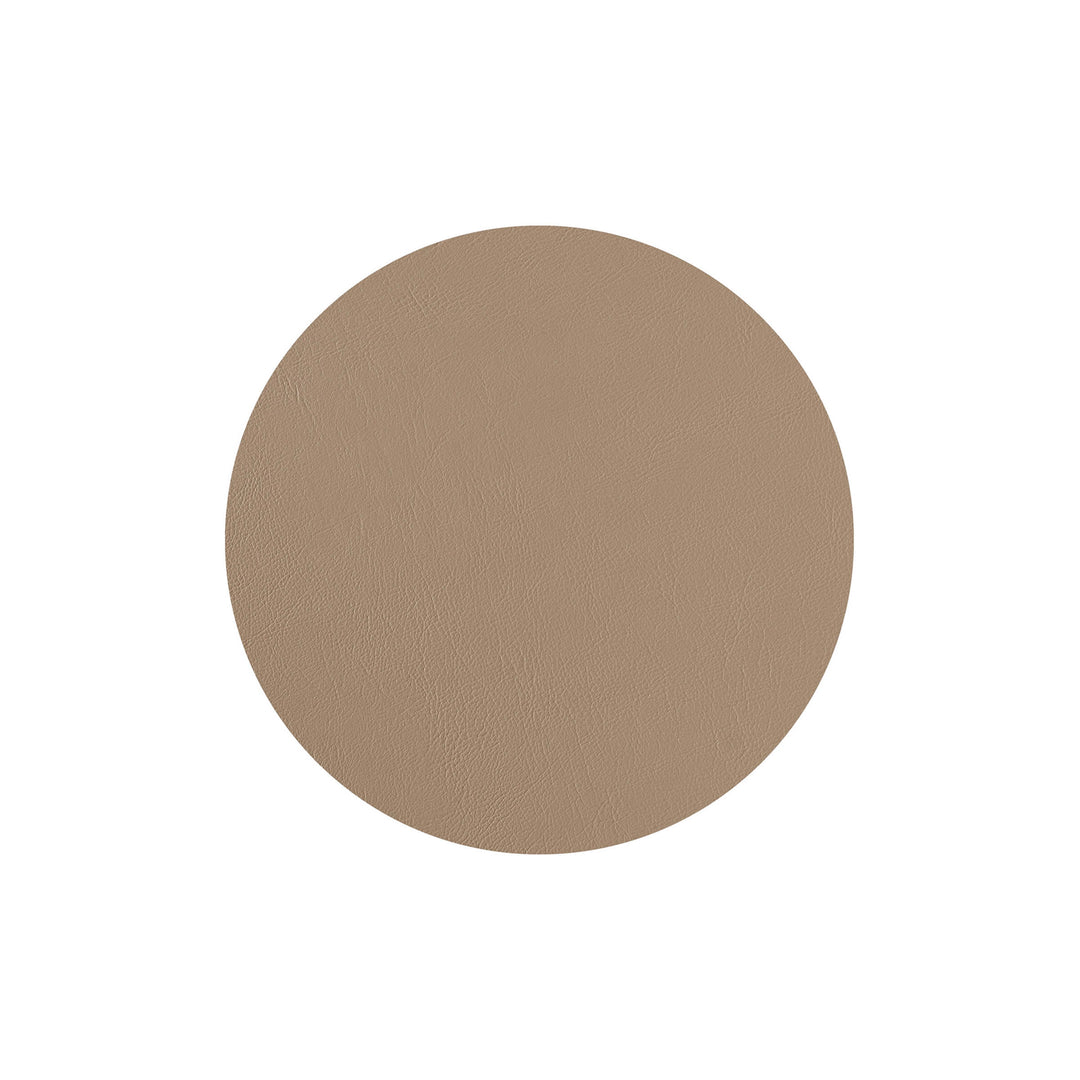 Individual redondo de cuero y anillos para servilletas BOTTEGA por Ekaterina Borovkova para ADJ STYLE