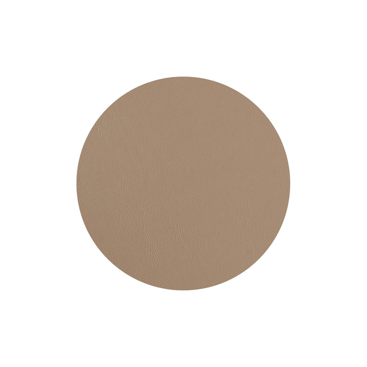 Individual redondo de cuero y anillos para servilletas BOTTEGA por Ekaterina Borovkova para ADJ STYLE