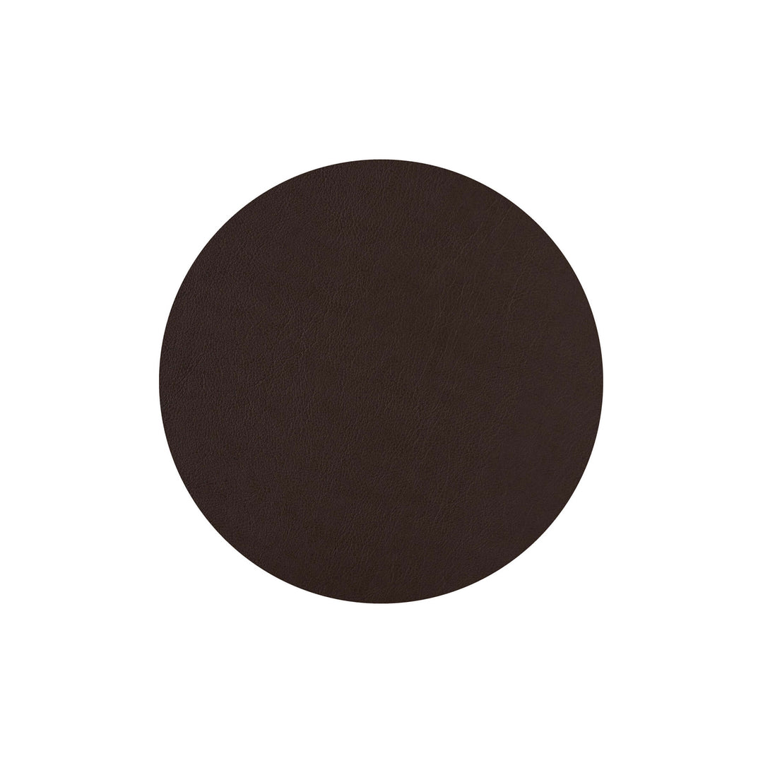 Individual redondo de cuero y anillos para servilletas BOTTEGA por Ekaterina Borovkova para ADJ STYLE