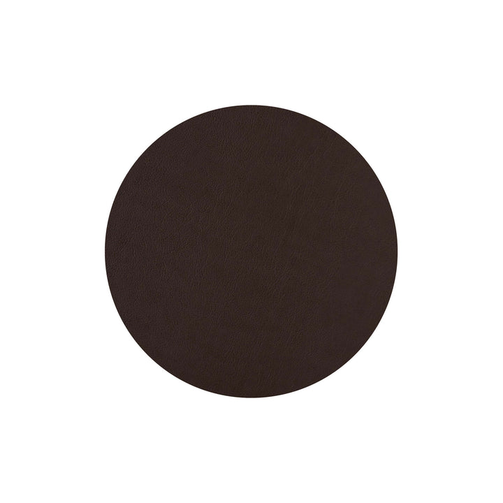 Individual redondo de cuero y anillos para servilletas BOTTEGA por Ekaterina Borovkova para ADJ STYLE