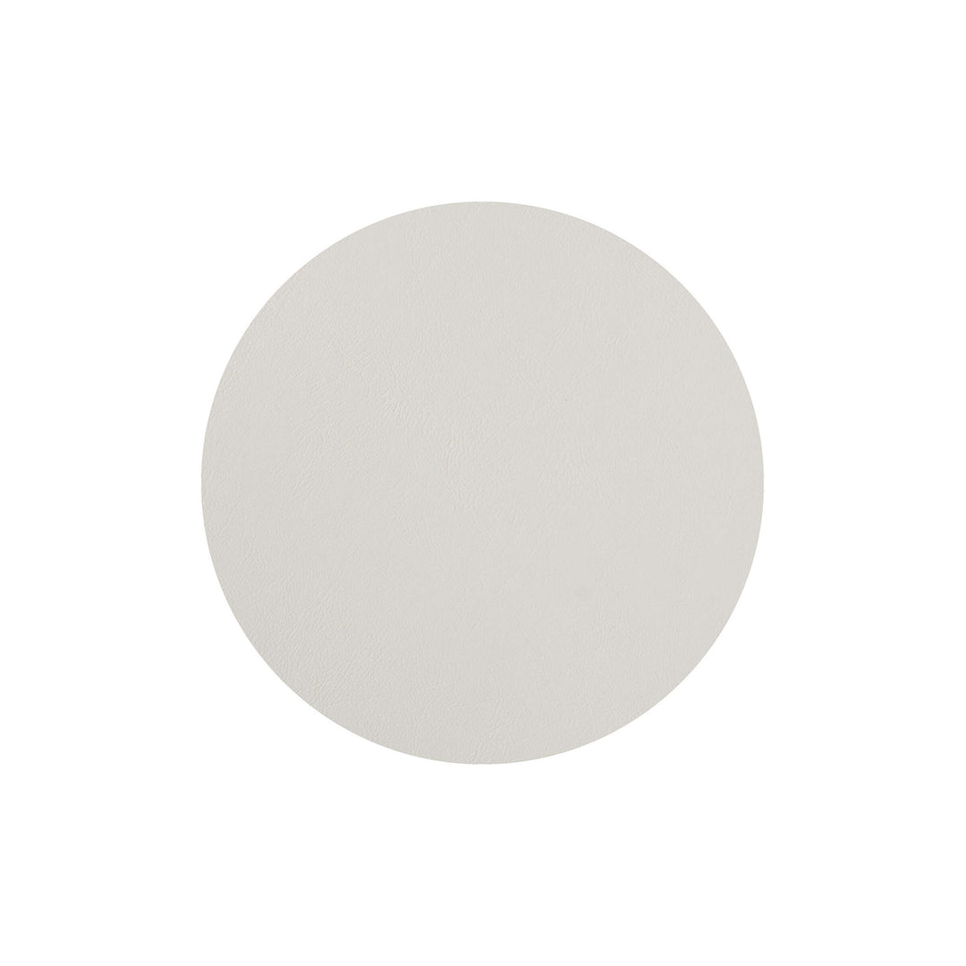 Individual redondo de cuero y anillos para servilletas BOTTEGA por Ekaterina Borovkova para ADJ STYLE