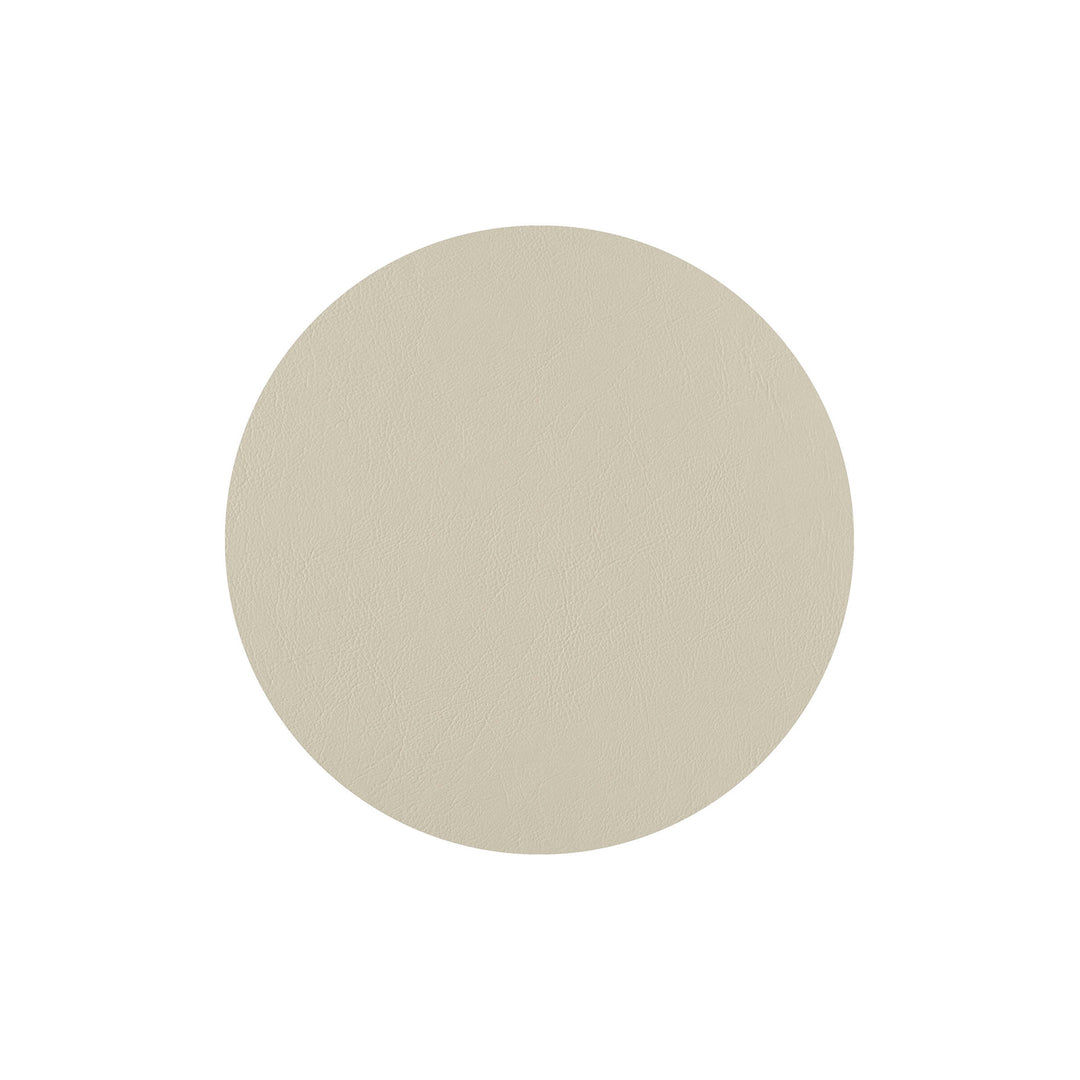 Individual redondo de cuero y anillos para servilletas BOTTEGA por Ekaterina Borovkova para ADJ STYLE