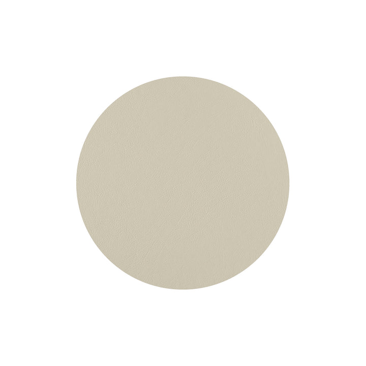 Individual redondo de cuero y anillos para servilletas BOTTEGA por Ekaterina Borovkova para ADJ STYLE