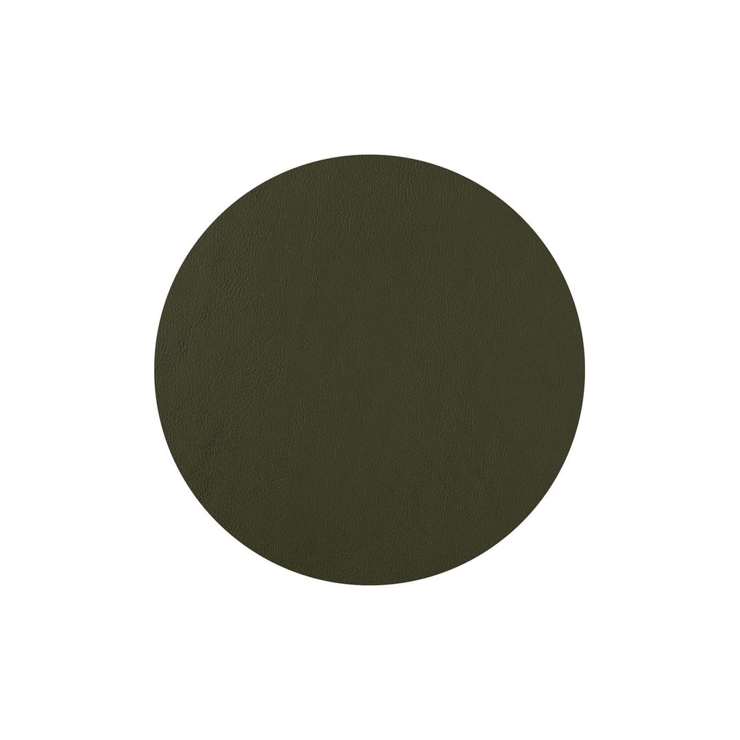 Individual redondo de cuero y anillos para servilletas BOTTEGA por Ekaterina Borovkova para ADJ STYLE