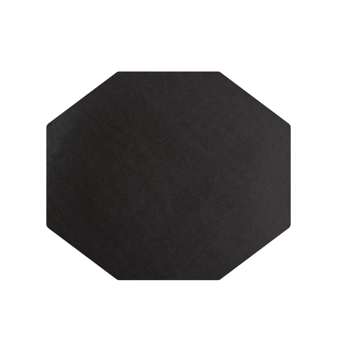 Individual octagonal de cuero y anillos para servilletas BOTTEGA por Ekaterina Borovkova para ADJ STYLE