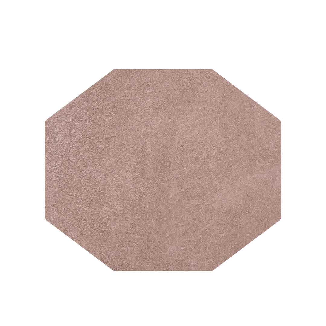 Individual octagonal de cuero y anillos para servilletas BOTTEGA por Ekaterina Borovkova para ADJ STYLE