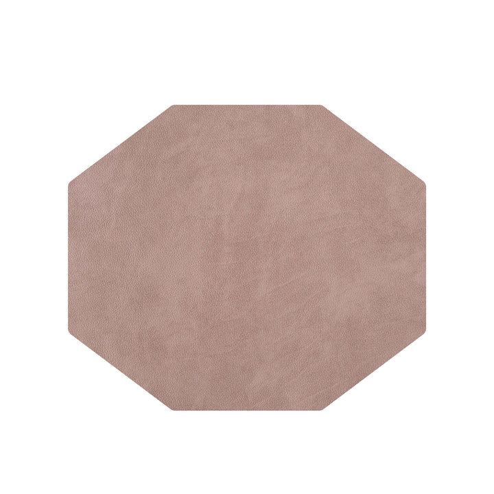 Individual octagonal de cuero y anillos para servilletas BOTTEGA por Ekaterina Borovkova para ADJ STYLE