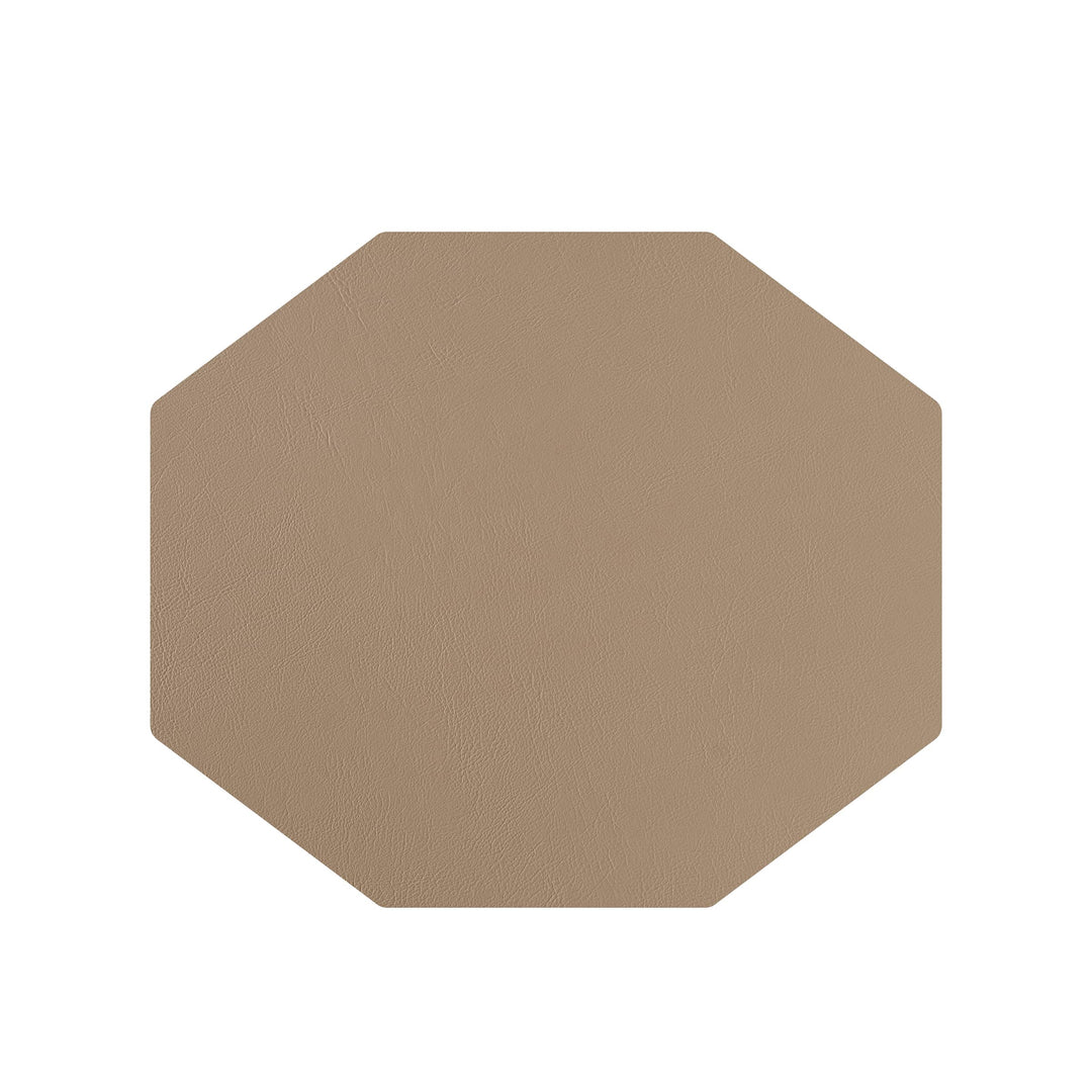 Individual octagonal de cuero y anillos para servilletas BOTTEGA por Ekaterina Borovkova para ADJ STYLE