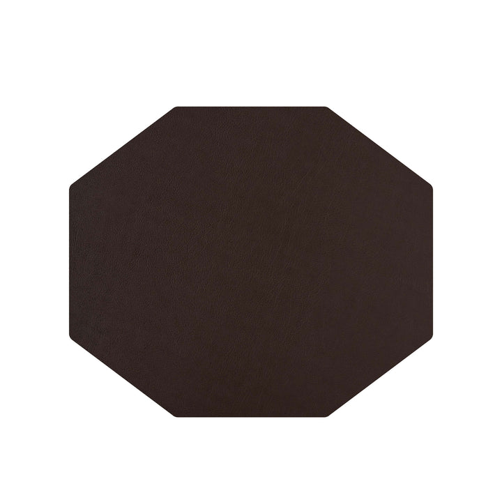 Individual octagonal de cuero y anillos para servilletas BOTTEGA por Ekaterina Borovkova para ADJ STYLE