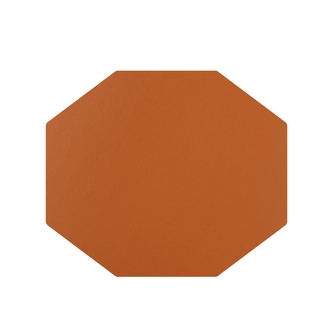 Individual octagonal de cuero y anillos para servilletas BOTTEGA por Ekaterina Borovkova para ADJ STYLE