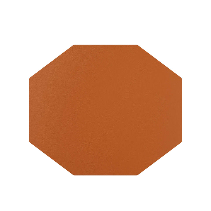 Individual octagonal de cuero y anillos para servilletas BOTTEGA por Ekaterina Borovkova para ADJ STYLE