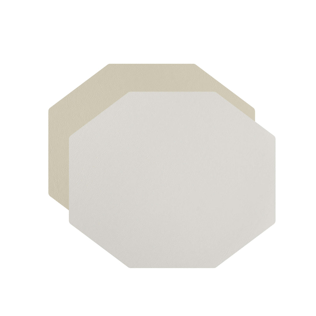 Individual octagonal de cuero y anillos para servilletas BOTTEGA por Ekaterina Borovkova para ADJ STYLE