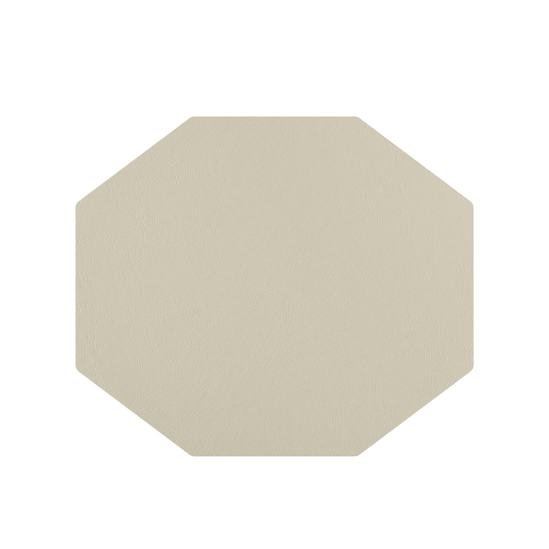 Individual octagonal de cuero y anillos para servilletas BOTTEGA por Ekaterina Borovkova para ADJ STYLE