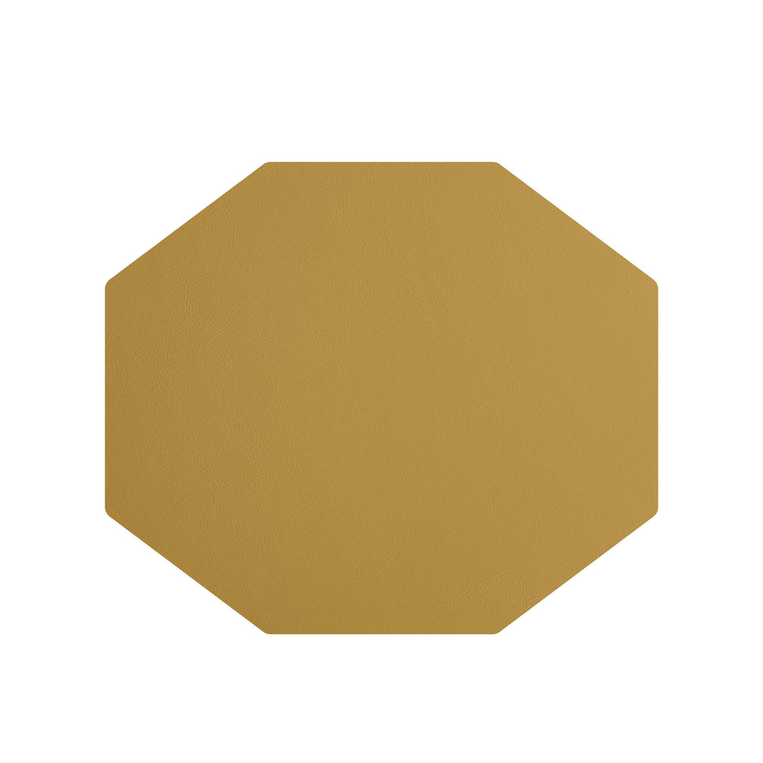 Individual octagonal de cuero y anillos para servilletas BOTTEGA por Ekaterina Borovkova para ADJ STYLE