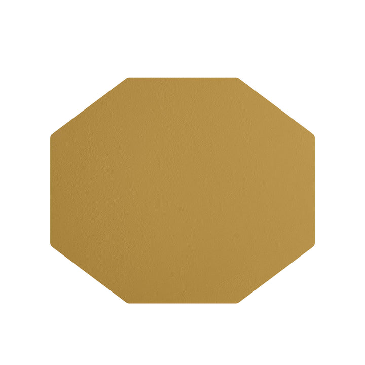 Individual octagonal de cuero y anillos para servilletas BOTTEGA por Ekaterina Borovkova para ADJ STYLE