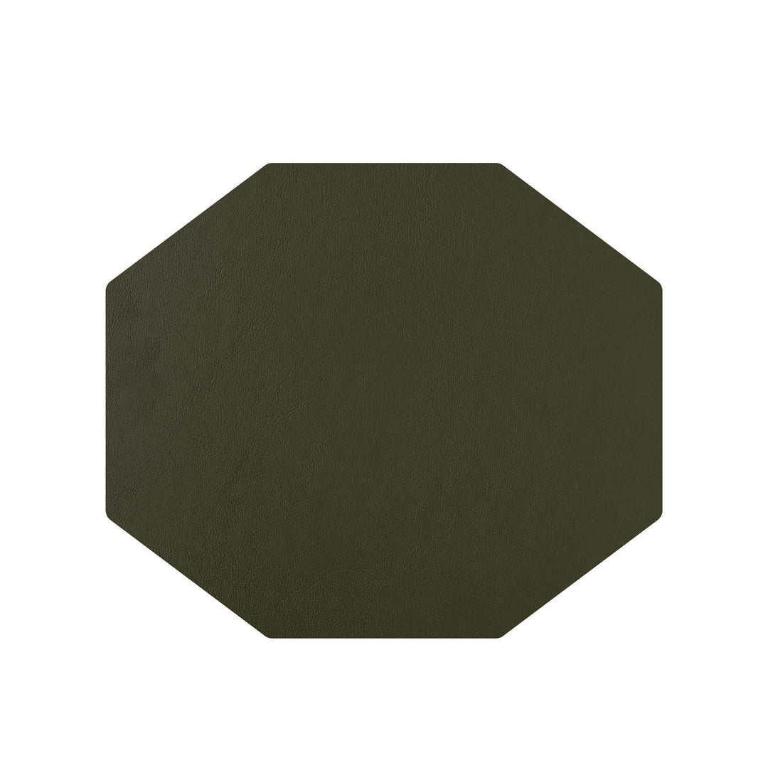 Individual octagonal de cuero y anillos para servilletas BOTTEGA por Ekaterina Borovkova para ADJ STYLE