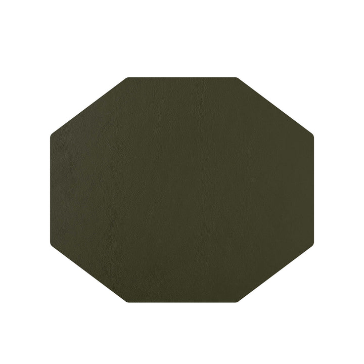 Individual octagonal de cuero y anillos para servilletas BOTTEGA por Ekaterina Borovkova para ADJ STYLE