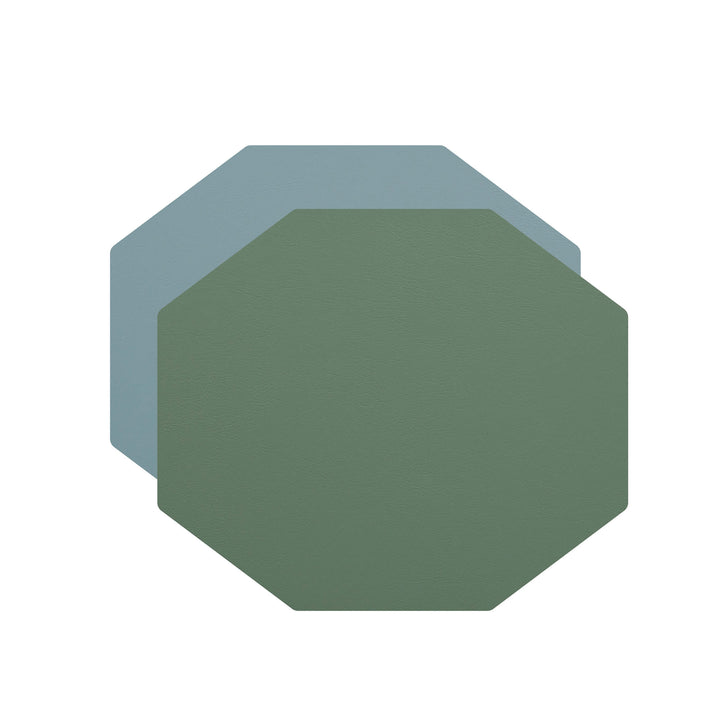 Individual octagonal de cuero y anillos para servilletas BOTTEGA por Ekaterina Borovkova para ADJ STYLE