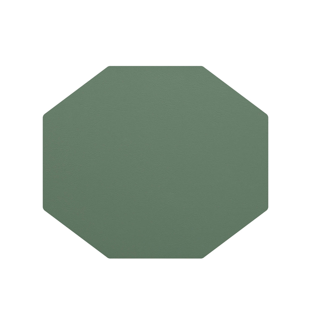 Individual octagonal de cuero y anillos para servilletas BOTTEGA por Ekaterina Borovkova para ADJ STYLE