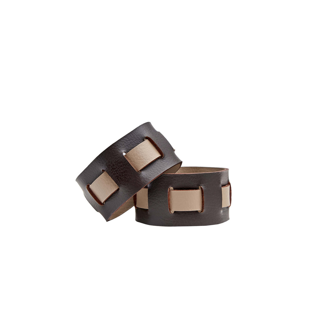 Leather Rectangular PLACEMAT & Napkin Rings BOTTEGA by Ekaterina Borovkova for ADJ STYLE
