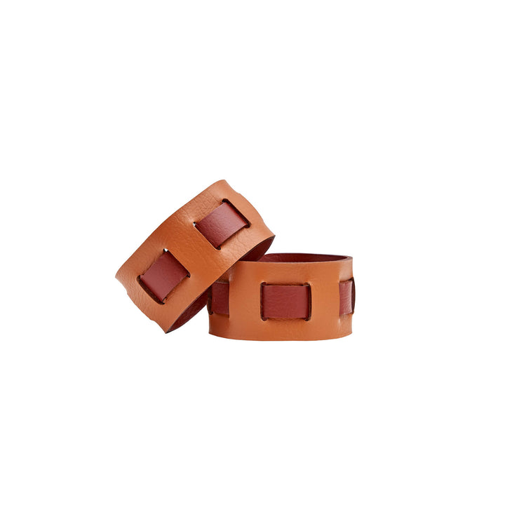 Leather Rectangular PLACEMAT & Napkin Rings BOTTEGA by Ekaterina Borovkova for ADJ STYLE