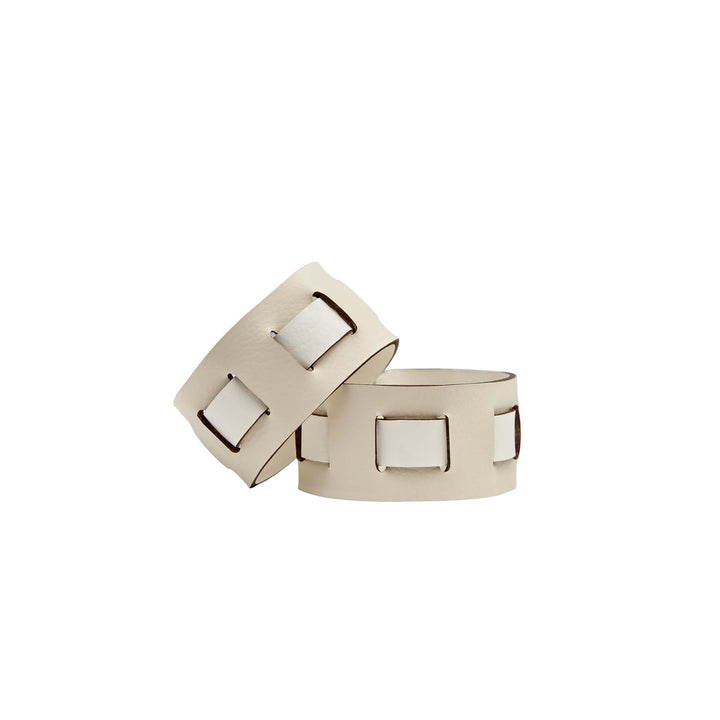Leather Rectangular PLACEMAT & Napkin Rings BOTTEGA by Ekaterina Borovkova for ADJ STYLE