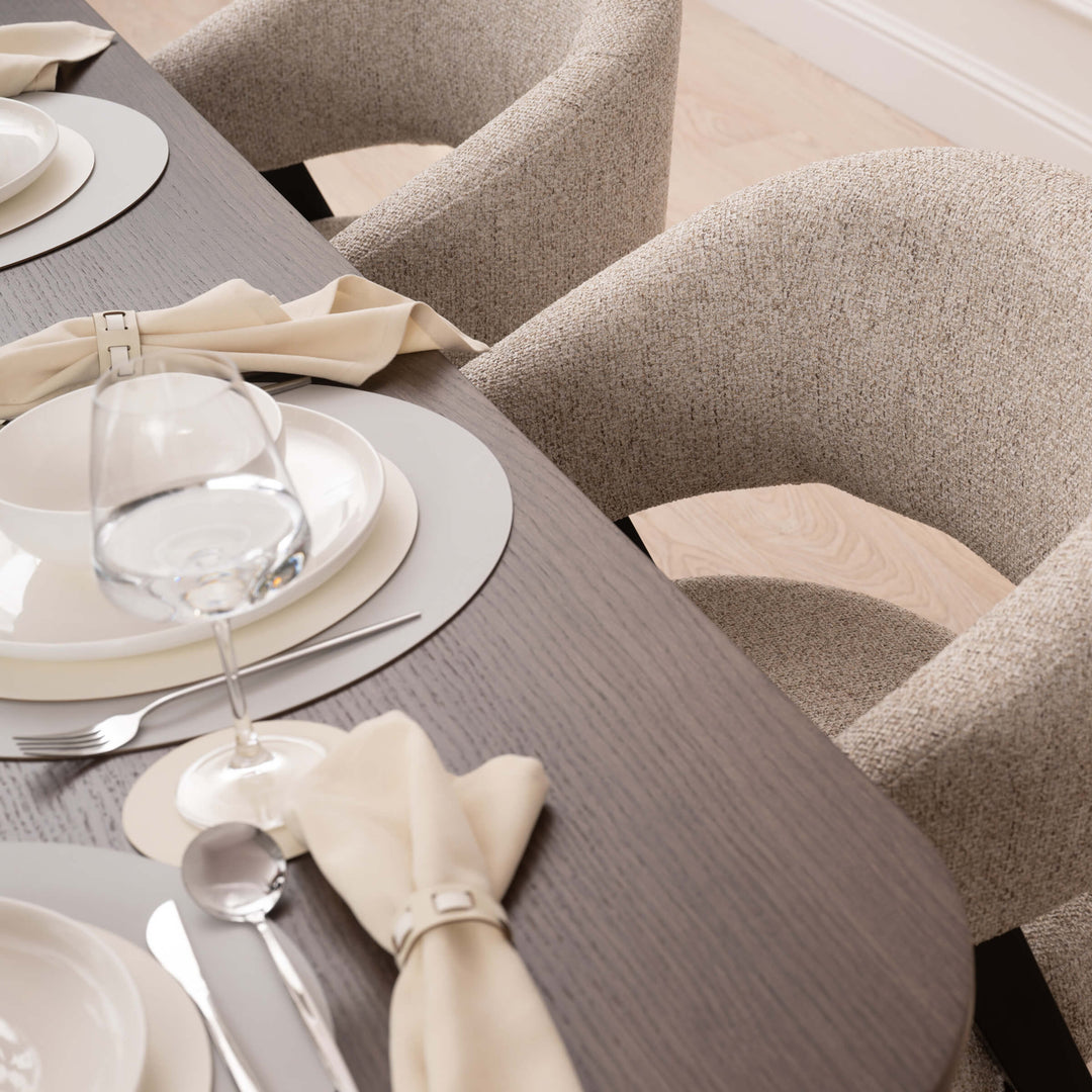 Individual octagonal de cuero y anillos para servilletas BOTTEGA por Ekaterina Borovkova para ADJ STYLE