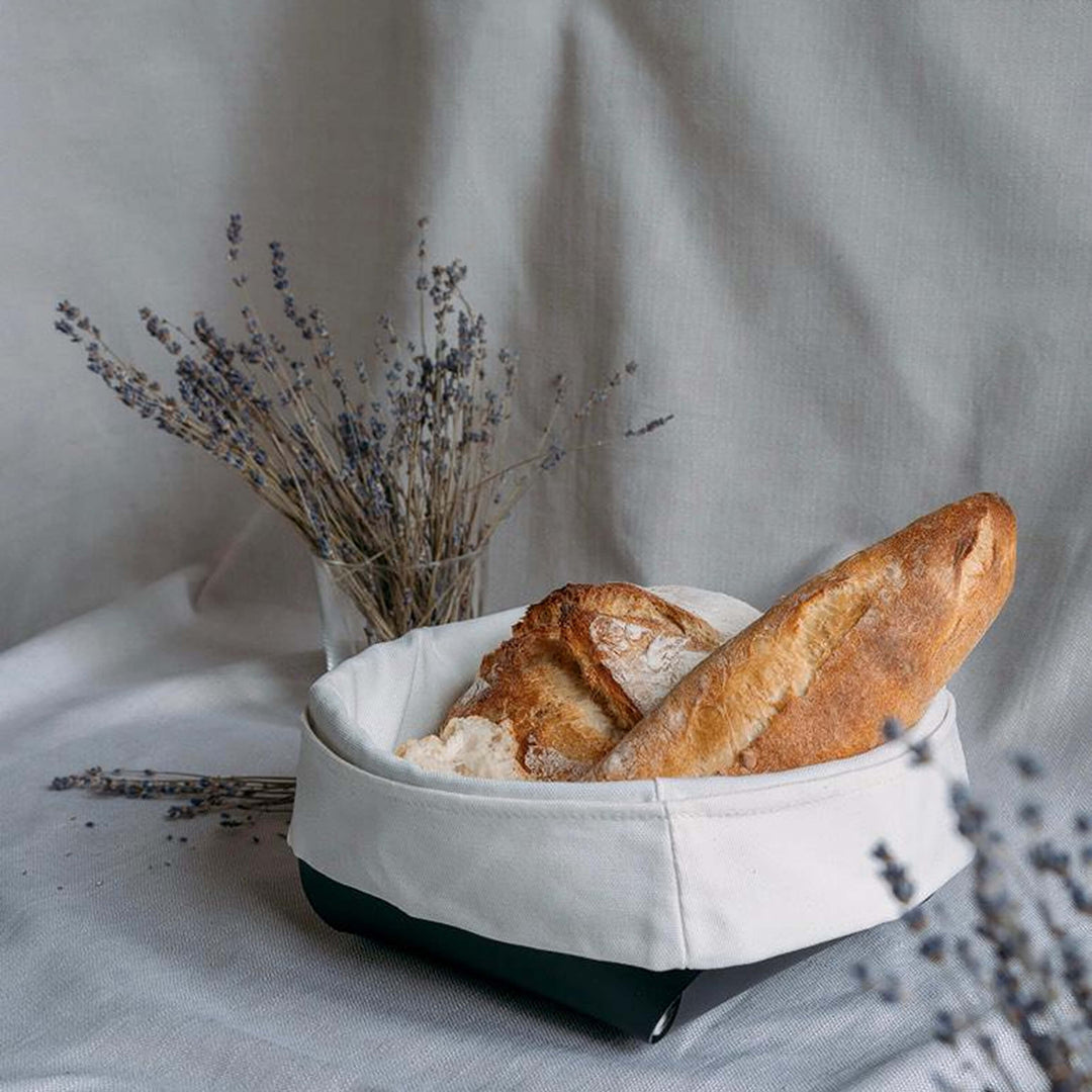 Cesto per Pane in Pelle con Sacchetto di Cotone - Set da 2 di Ekaterina Borovkova per ADJ STYLE