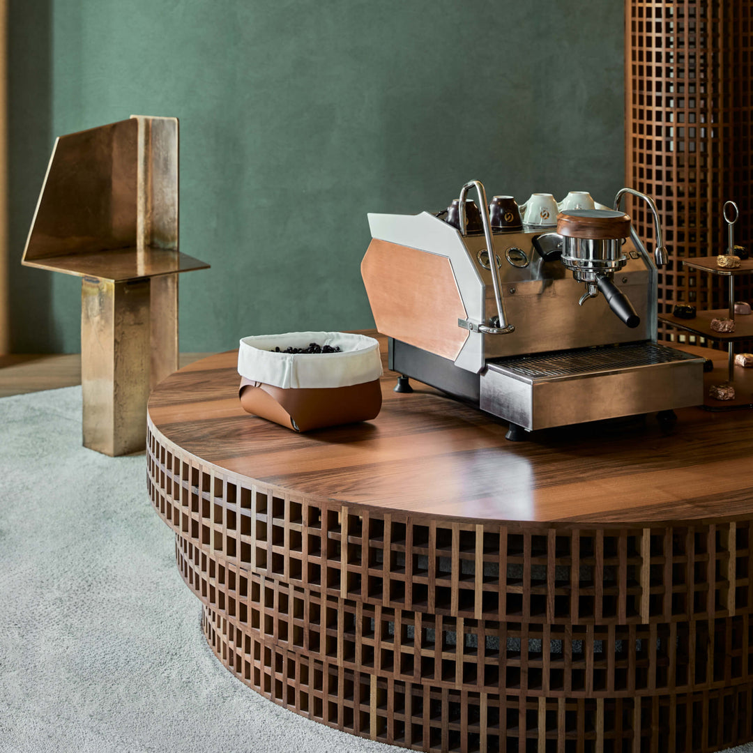 Cesto per Pane in Pelle con Sacchetto di Cotone - Set da 2 di Ekaterina Borovkova per ADJ STYLE